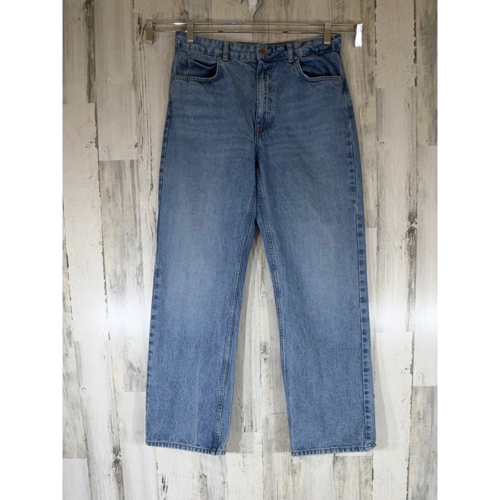 Zara High Rise Straight Leg Jeans Size 10‎ (32x31.5) Medium Wash Relaxed Fit